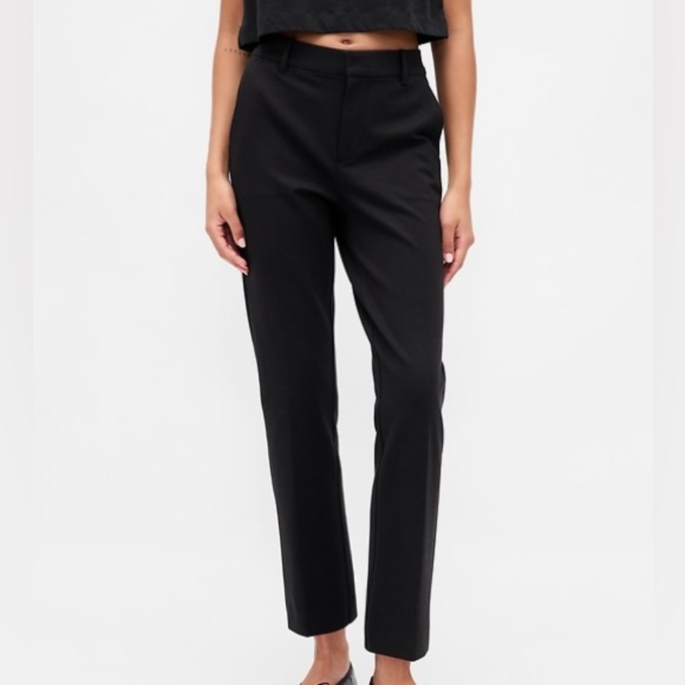 High Rise Double Knit Slim Crop Pants